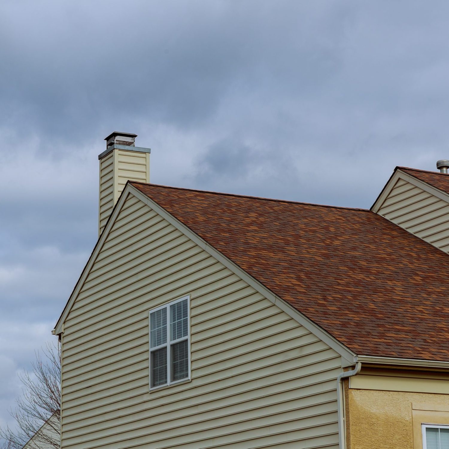 outdoor chimney from the fireplace roof day new